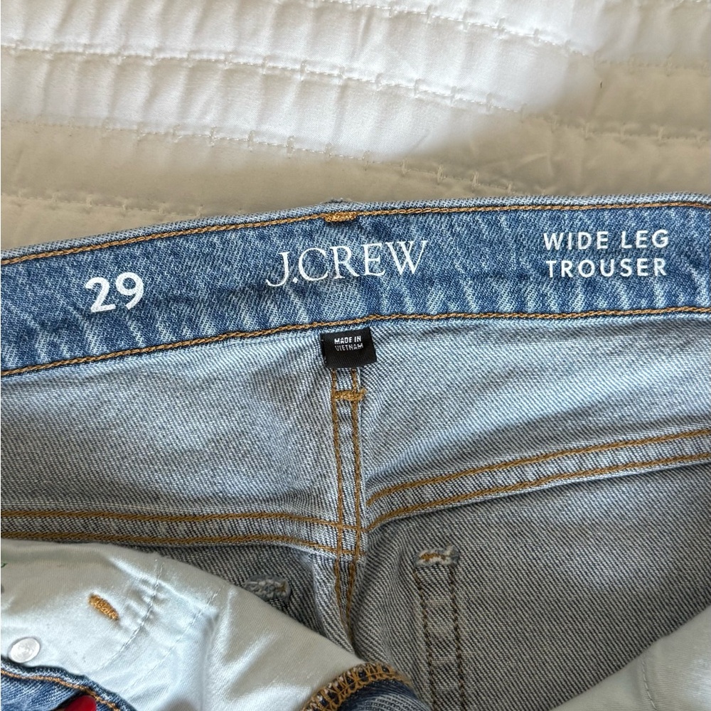 J.Crew Wide Leg Denim Trousers